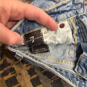 7 For All Mankind Kids Blue Denim Shorts